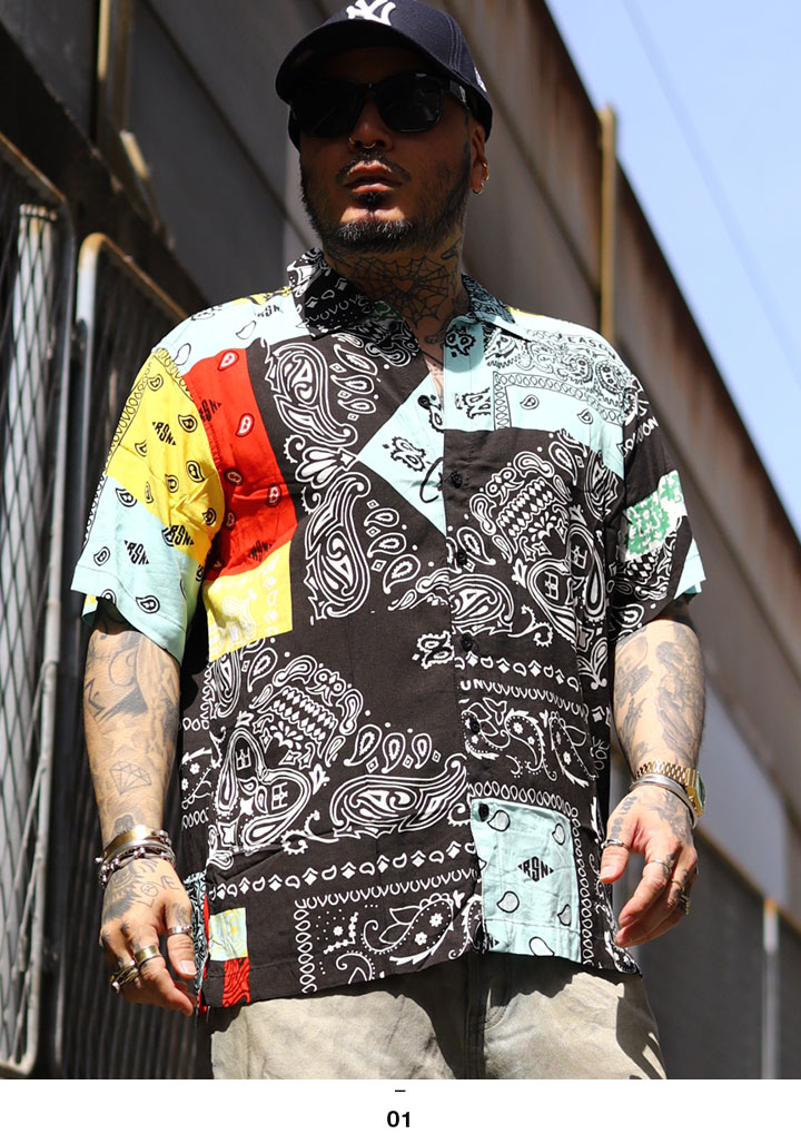 REASON 半袖シャツ 大きいサイズ リーズン 柄シャツ アロハシャツ 総柄