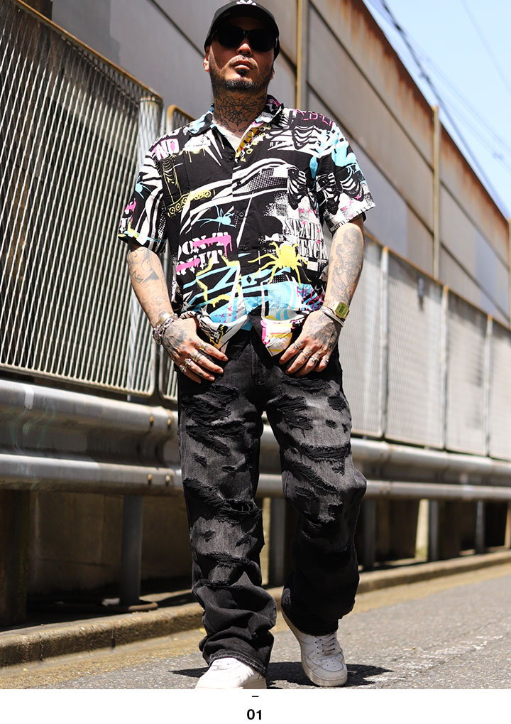 REASON 半袖シャツ 大きいサイズ リーズン 柄シャツ アロハ