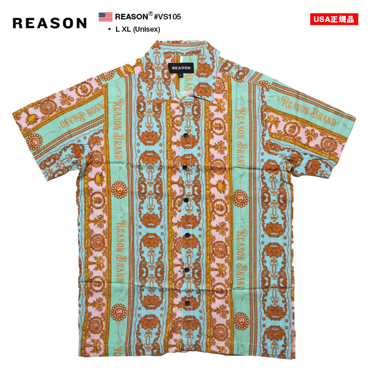 REASON 半袖シャツ 大きいサイズ リーズン 柄シャツ アロハシャツ 総柄