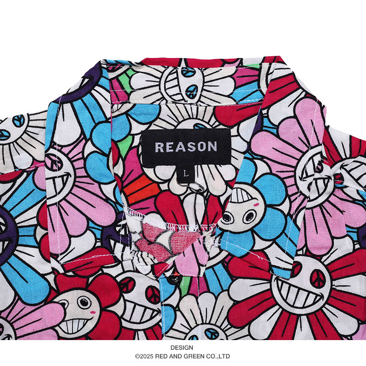 REASON 半袖シャツ 大きいサイズ リーズン 柄シャツ アロハ