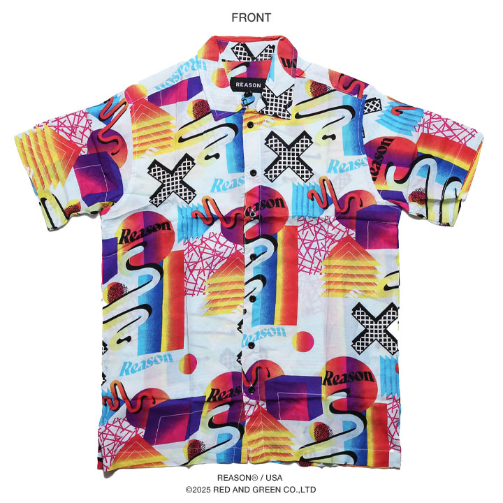 REASON 半袖シャツ 大きいサイズ リーズン 柄シャツ アロハ