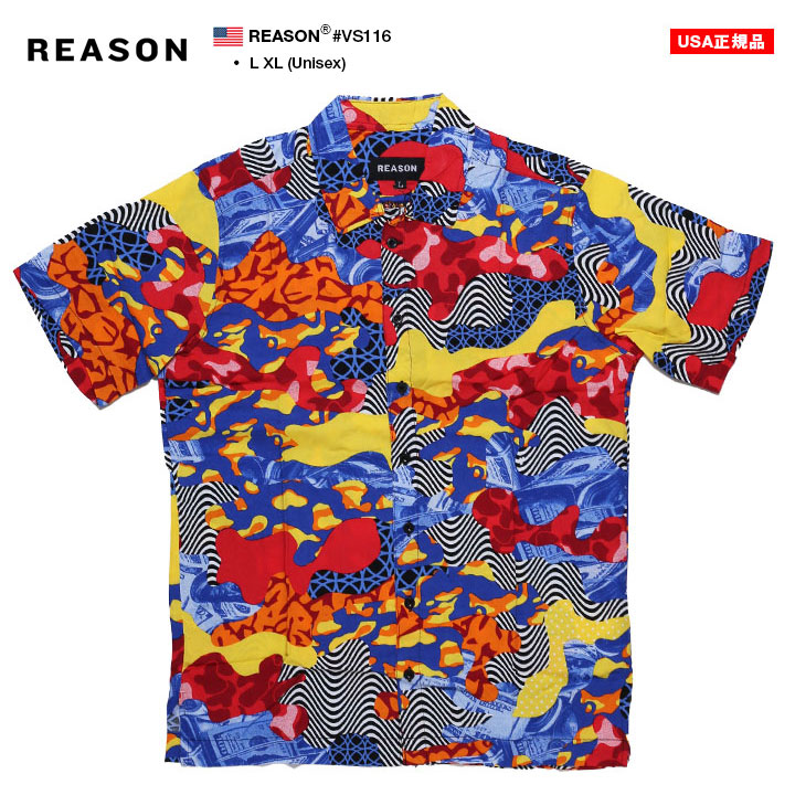 入手困難 即納 送料込 リーズン REASON 半袖シャツ 総柄 REASON 半袖シャツ 大きいサイズ リーズン 柄シャツ アロハ