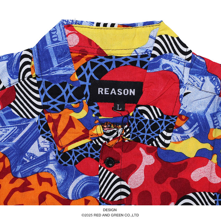 入手困難 即納 送料込 リーズン REASON 半袖シャツ 総柄 REASON 半袖シャツ 大きいサイズ リーズン 柄シャツ アロハ