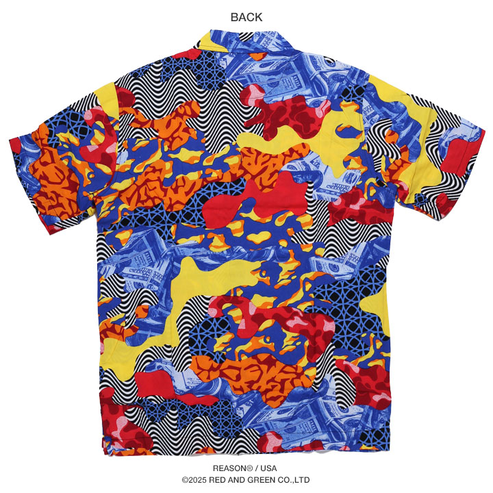REASON 半袖シャツ 大きいサイズ リーズン 柄シャツ アロハシャツ
