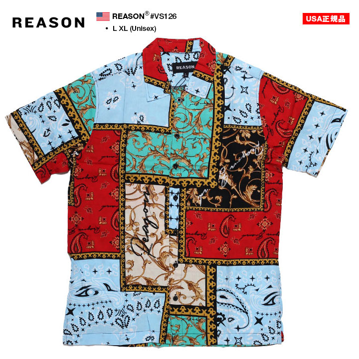 REASON 半袖シャツ 大きいサイズ リーズン 柄シャツ アロハシャツ
