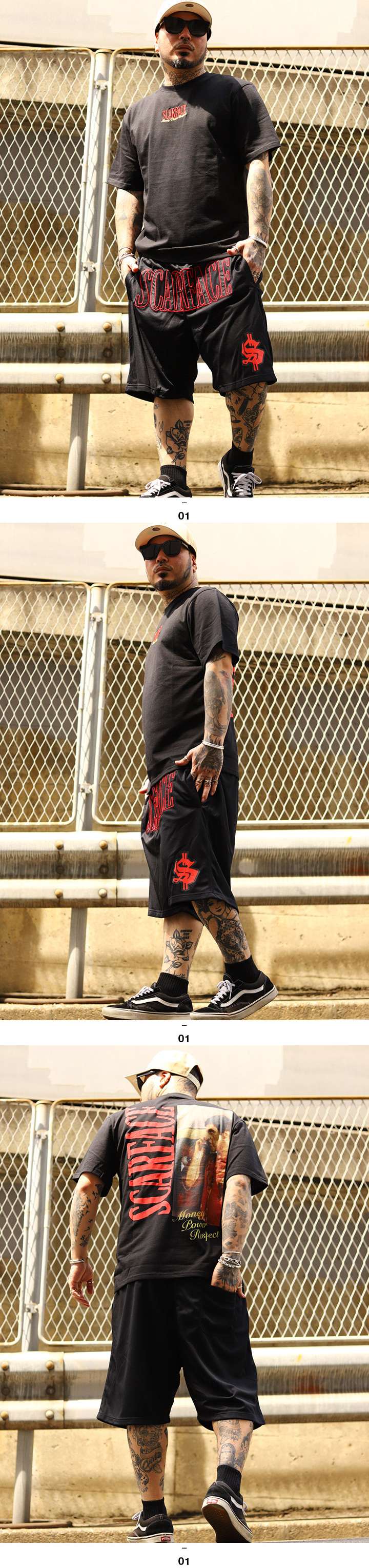 REASON × 映画 スカーフェイス 上下セット 半袖 ブランド Tシャツ