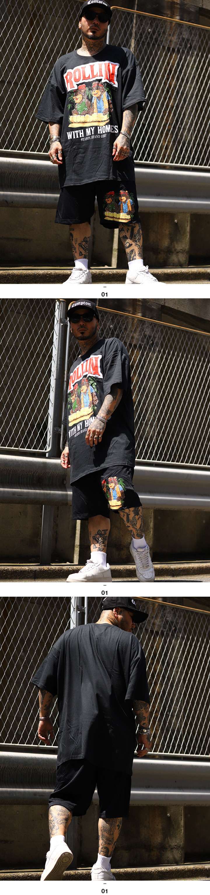 REASON × Cheech & Chong セットアップ b系 半袖 ブランド Tシャツ