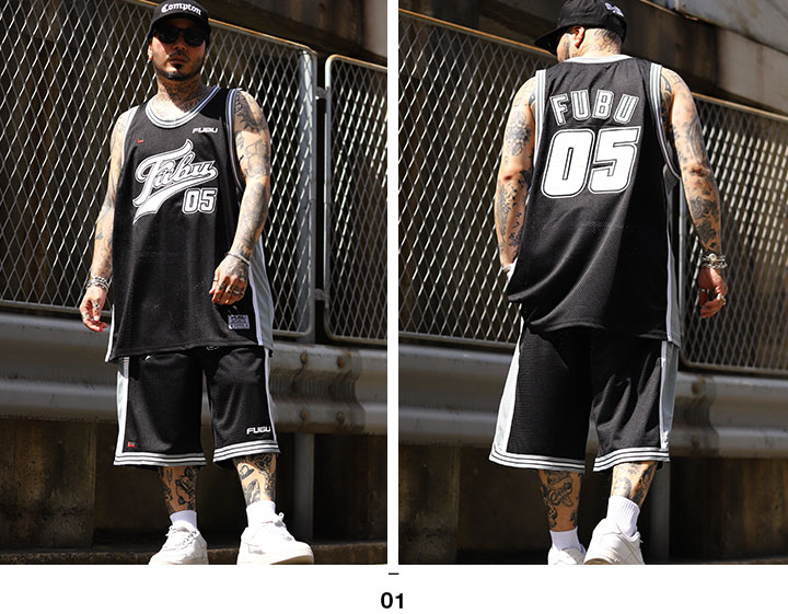 FUBU 上下セット ブランド ノースリーブ タンクトップ ハーフ