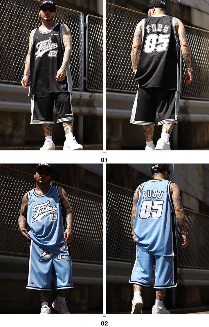 FUBU 上下セット ブランド ノースリーブ タンクトップ ハーフ