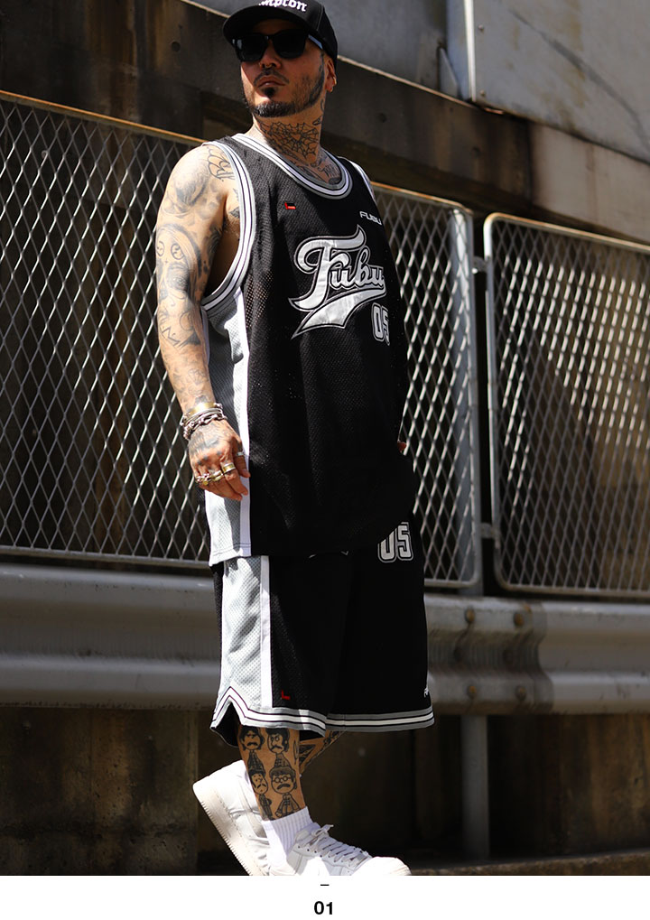 FUBU 上下セット ブランド ノースリーブ タンクトップ ハーフ