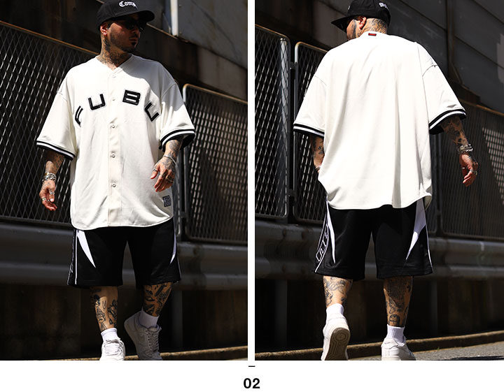 FUBU セットアップ 半袖 上下セット ゲームシャツ 野球 ハーフ