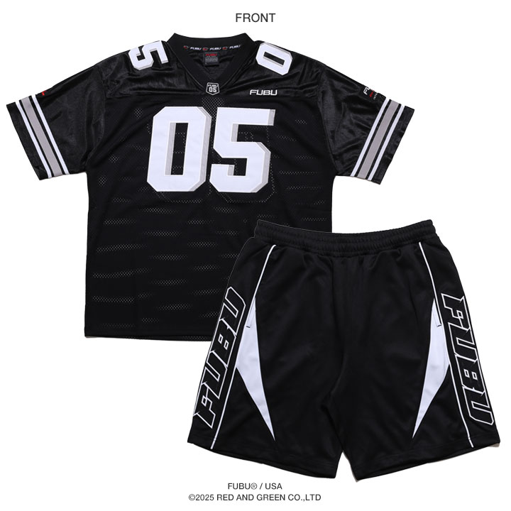FUBU セットアップ 半袖 上下セット Vネック ゲームシャツ