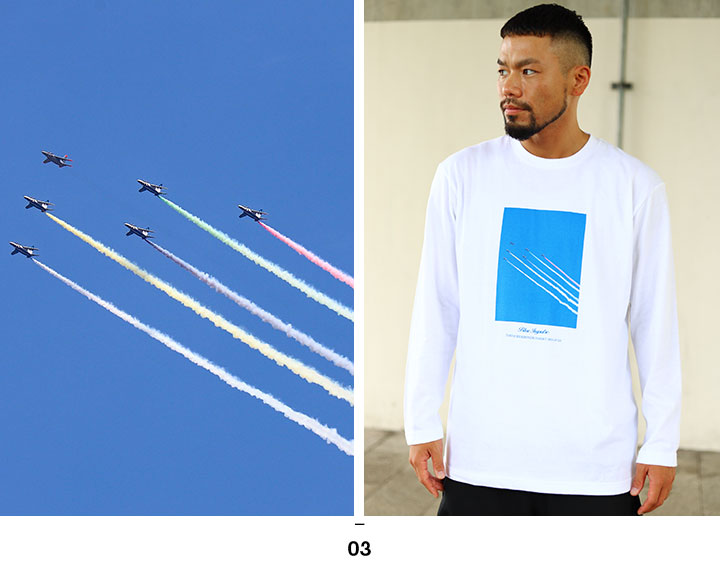 自衛隊 グッズ ブルーインパルス 空自 ロンT 大きいサイズ 航空自衛隊 Blue Impulse Tシャツ 長袖 2021年7月23日 東京 都内展示飛行 写真 ボックスロゴ｜weekindenim｜10