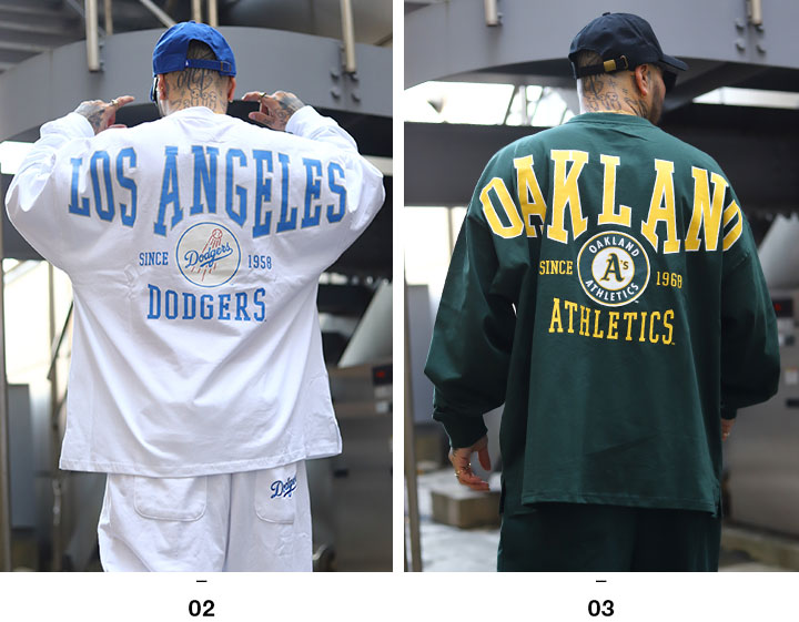 MLB ロサンゼルス ドジャース LA ロゴ ロンT 大きいサイズ Dodgers エムエルビー Tシャツ 長袖 ヤンキース アスレチックス ホワイトソックス タイガース NY 大谷｜weekindenim｜06