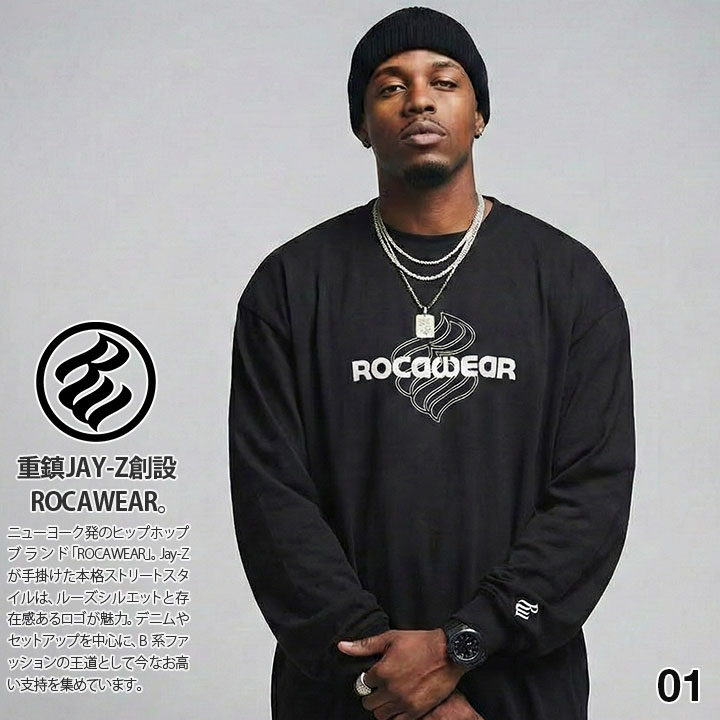 ROCAWEAR（ロカウェア） 公式 ロンT JAY-Z 大きいサイズ Tシャツ 長袖