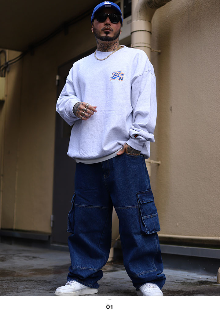 長袖トレーナー M~2XL ロゴ刺繍 プルオーバー ストリート 7589222674-77-2.jpg