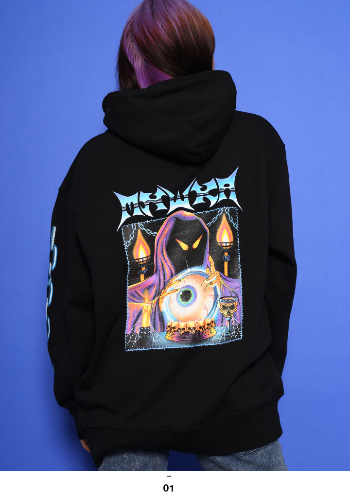 MISHKA パーカー ブランド スケボー 長袖 スウェット 裏パイル 大きいサイズ ミシカ フードパーカー 派手 ヘヴィメタ ロック スカル 鎖 チェーン 袖ロゴ｜weekindenim｜09