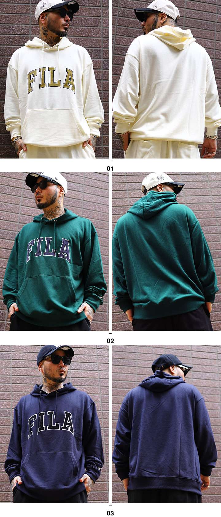 FILA（フィラ） パーカー ブランド スケボー フーディ 長袖 スウェット
