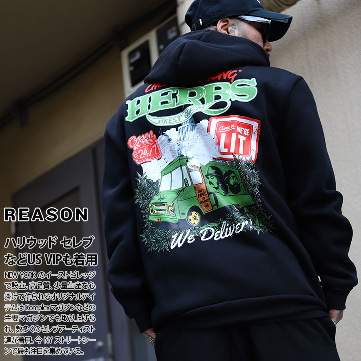 REASON × Cheech & Chong パーカー ブランド チーチョン フーディ 長袖 
