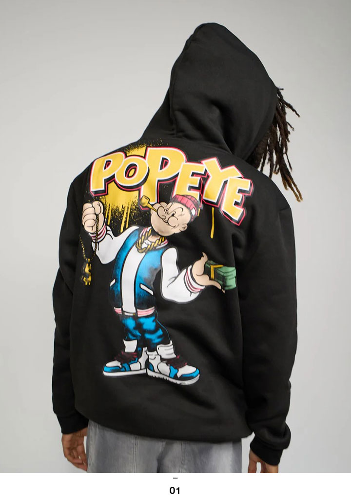 REASON × ポパイ パーカー ブランド スケボー フーディ 長袖