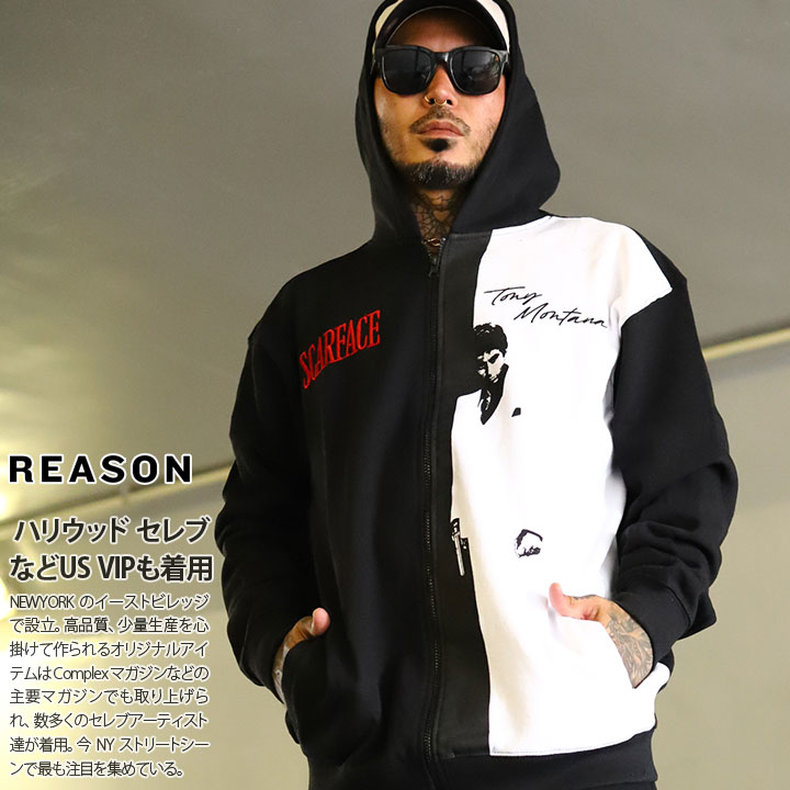REASON × 映画 スカーフェイス パーカー ブランド フーディ 長袖 スウェット メンズ 春秋冬用 黒 大きいサイズ Scarface 限定 コラボ 公式 リーズン フードパーカー トップス 刺繍 ビッグシルエット b系 ヒップホップ ファッション ストリート系 服 2025秋冬 新作 RE5077 REASON × 映画 スカーフェイス パーカー ブランド フーディ 長袖