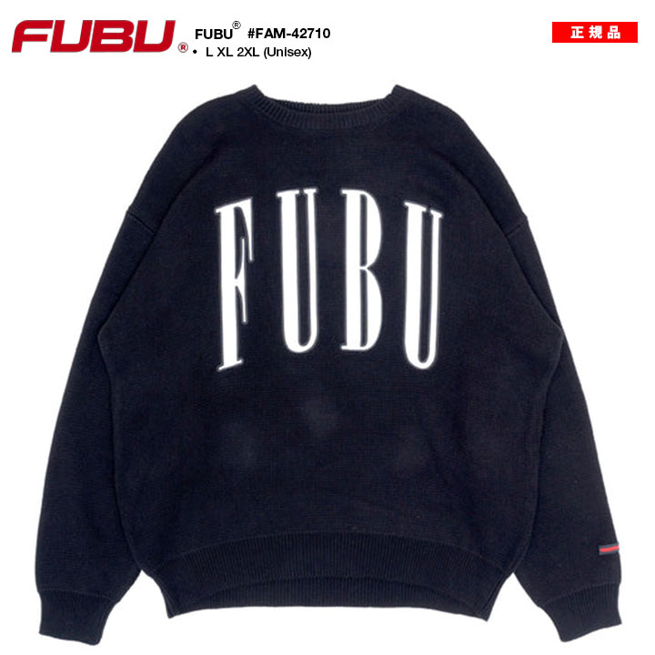 FUBU（フブ） ニット セーター 長袖 黒 大きいサイズ 編み物 ギフト