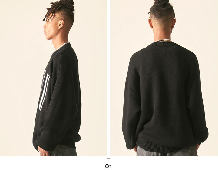 FUBU（フブ） ニット セーター 長袖 黒 大きいサイズ 編み物 ギフト