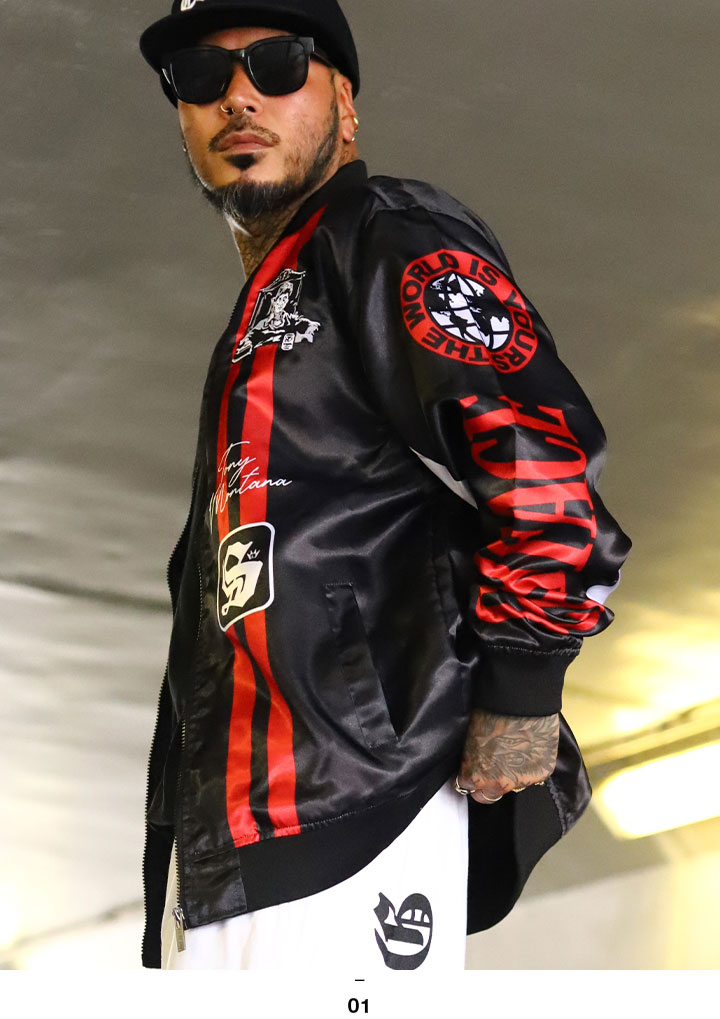 REASON × 映画 スカーフェイス アウター 長袖 ブルゾン 大きいサイズ