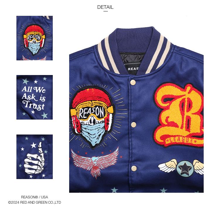 REASON アウター 長袖 スタジャン ブルゾン 大きいサイズ リーズン