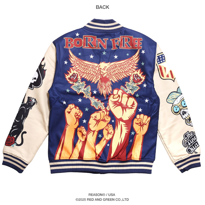 REASON アウター 長袖 スタジャン ブルゾン 大きいサイズ リーズン