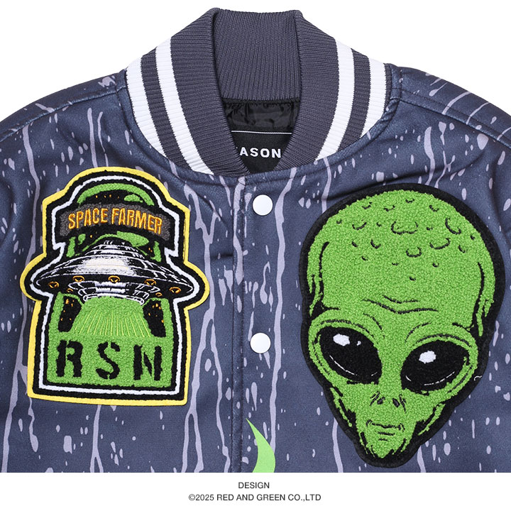 REASON アウター 長袖 スタジャン ブルゾン 大きいサイズ リーズン