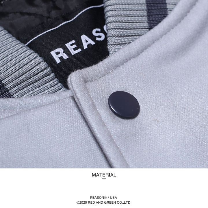 REASON アウター 長袖 スタジャン ブルゾン 大きいサイズ リーズン