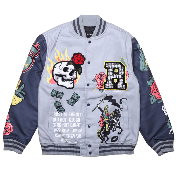 REASON アウター 長袖 スタジャン ブルゾン 大きいサイズ リーズン