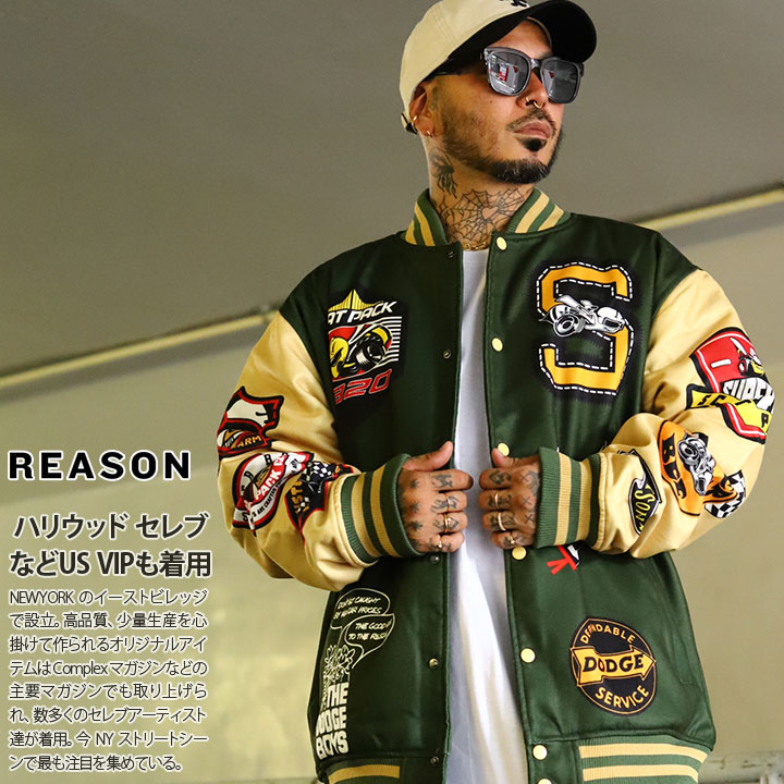 REASON × Dodge スーパー ビー アウター 長袖 スタジャン ブルゾン