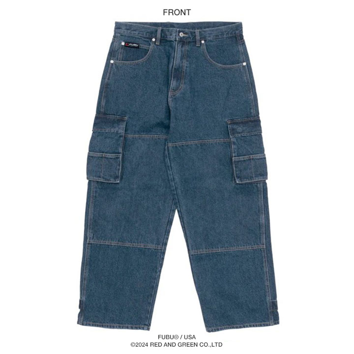 m6438【FUBU】極太 B系 ペインターデニムパンツ W38 ゆるだぼ