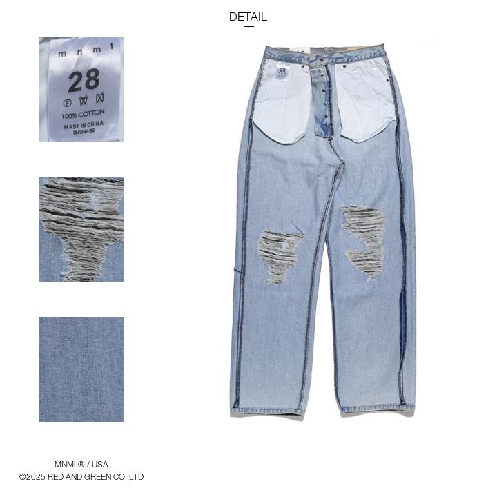 mnml（ミニマル） デニム ジーンズ バギーパンツ 無地 シンプル 大きい
