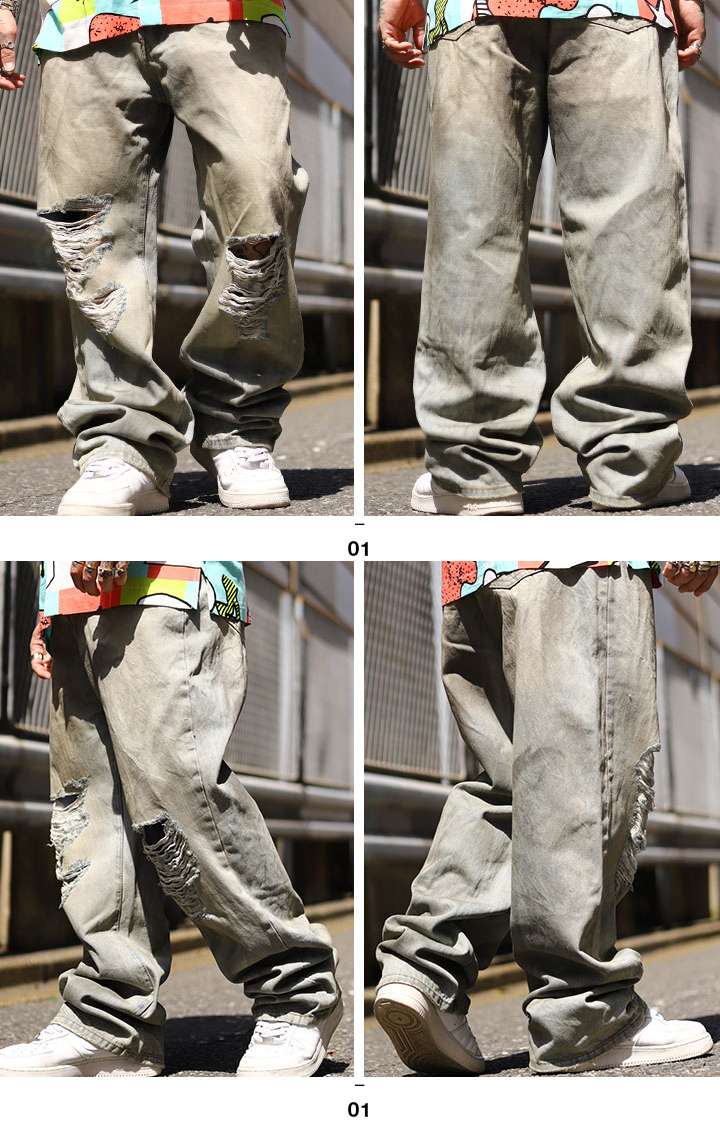 MNML ウルトラ バギー カーゴパンツ オーバーサイズ 送料込み mnml ミニマル オーバーダメージ バギーデニムパンツ Hardwash