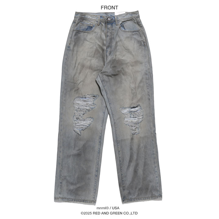 mnml（ミニマル） デニム ジーンズ バギーパンツ 無地 シンプル 大きい