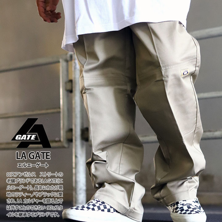 LA GATE エルエーゲート チノパン バギーパンツ ダブルニー メンズ 春夏秋冬用 全4色 大きいサイズ チノパンツ ゆったり 太め ポケット ロングパンツ 無地 ワークパンツ b系 ヒップホップ チカーノ ローラーダー スケーター ストリート系 ブランド 2025秋冬 新作 25LG-983P LA GATE エルエーゲート チノパン バギーパンツ ダブルニー 大きい