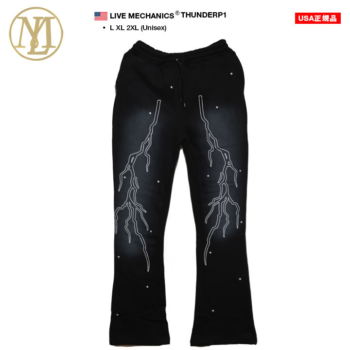 LIVE MECHANICS スウェットパンツ 裏起毛 フレアパンツ ベルボトム