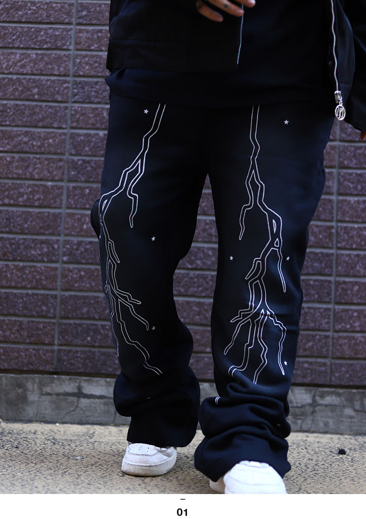 LIVE MECHANICS スウェットパンツ 裏起毛 フレアパンツ ベルボトム