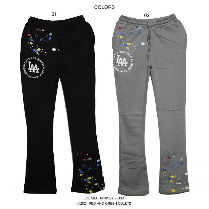 LIVE MECHANICS スウェットパンツ 裏起毛 フレアパンツ ベルボトム