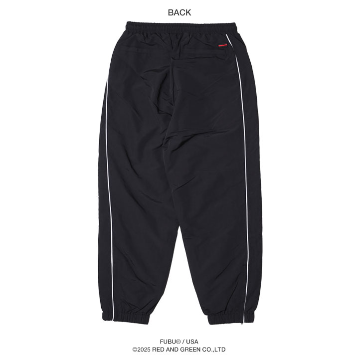 FUBU ナイロンパンツ ライン ラインパンツ シャカパン メンズ 春夏秋冬用 黒 大きいサイズ フブ ロングパンツ ゆったり 太め おしゃれ 切り替え 刺繍 2本ライン ビッグシルエット 大人 b系 ヒップホップ ファッション ストリート系 ハイ ブランド 2025秋冬 新作 FAM-52509 FUBU（フブ） ナイロンパンツ ライン ラインパンツ シャカパン 大きい