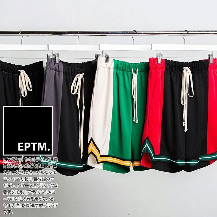 エピトミ EPTM ハーフパンツ ジャージ バスパン バスケットボールパンツ ショートパンツ ショーツ 半ズボン イージーパンツ 大きいサイズ  おしゃれ ライン :921119037:本格派大人のB系XL零ZERO 通販 