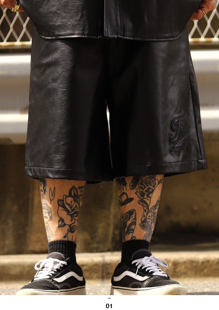 FUBU ハーフパンツ レザーパンツ バスパン 半ズボン 短パン