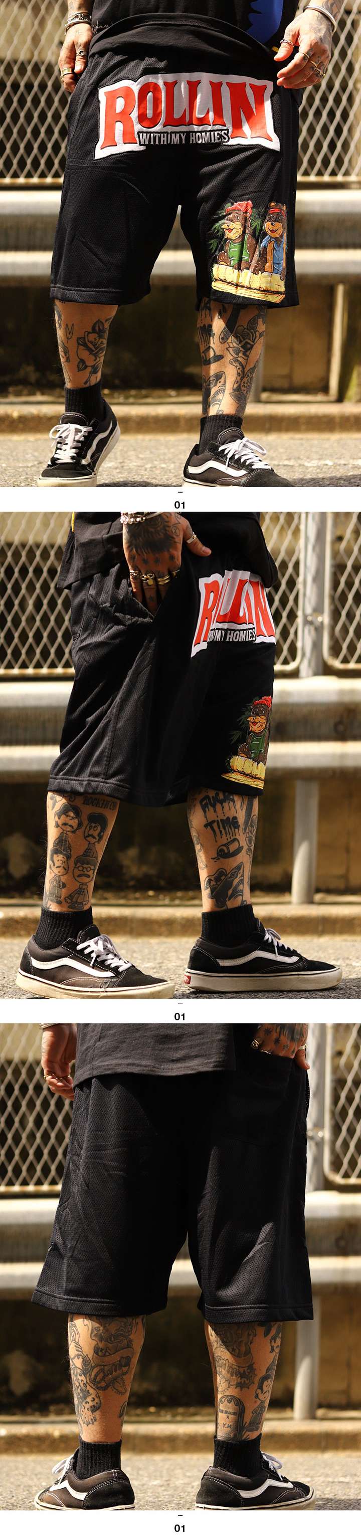 REASON × Cheech & Chong ハーフパンツ バスパン 半ズボン 短パン