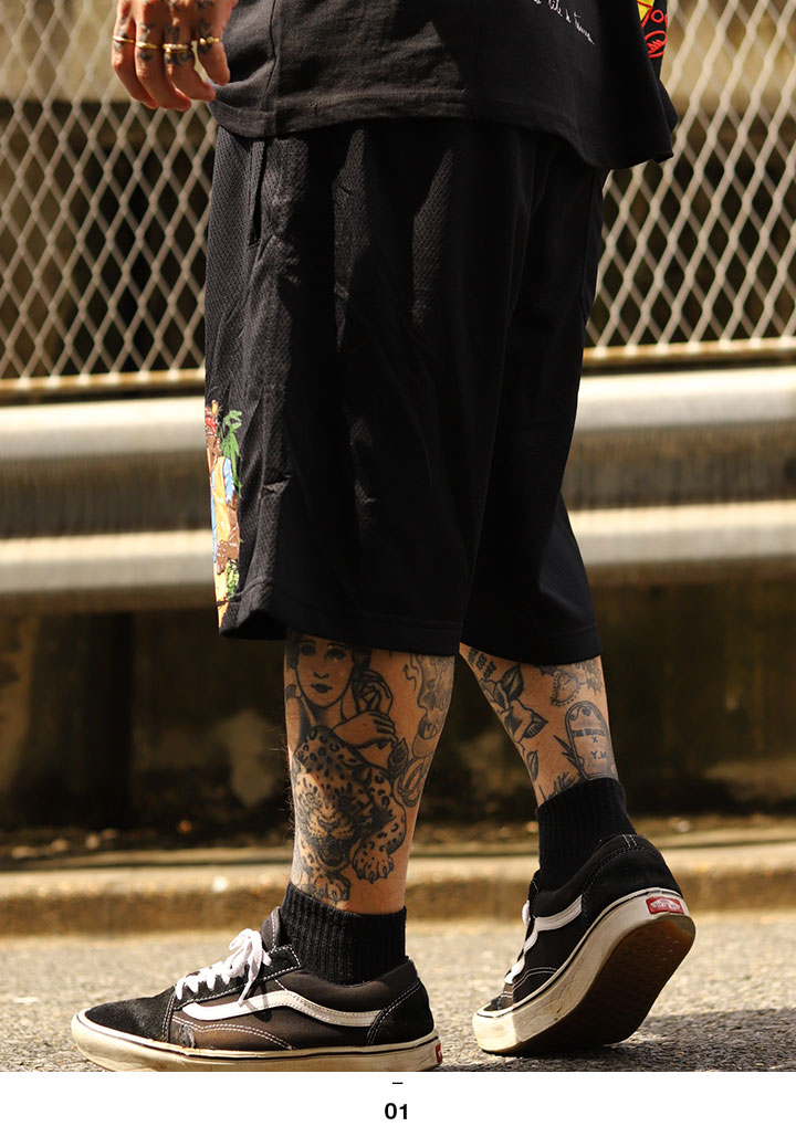 REASON × Cheech & Chong ハーフパンツ バスパン 半ズボン 短パン