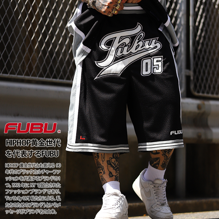 00s FUBU バスパン バギー ショーツ ハーフパンツ ジャージ 極太 00s プラチナムフブ シャイニー デニムショーツ 38 バギー