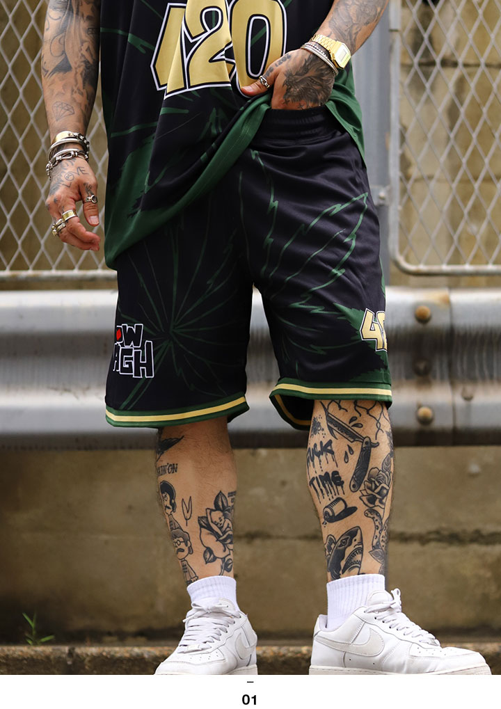 REASON × HOW HIGH ハーフパンツ バスパン 半ズボン 短パン 大きい