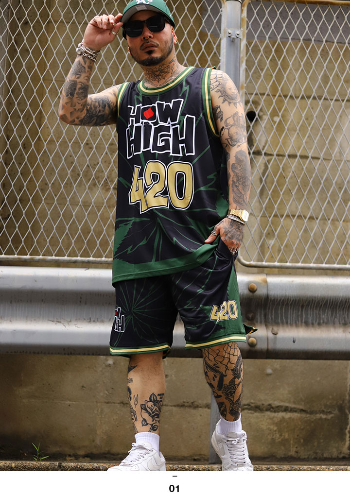 REASON × HOW HIGH ハーフパンツ バスパン 半ズボン 短パン 大きい